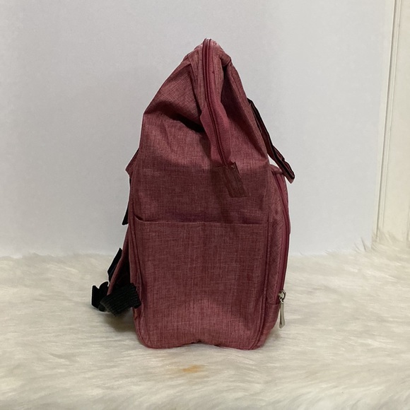 Baby Diaper Bag Maroon With Gray interior NWOT - Picture 4 of 11
